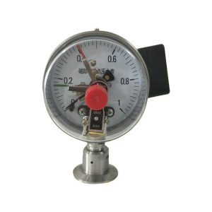 Sanitary Diaphragm Electric Contact Pressure Gauge Stainless Steel Anti-vibration Pressure Gauge Y100 1MPa 1.6 Accuracy Class Radial Quick-Connect
