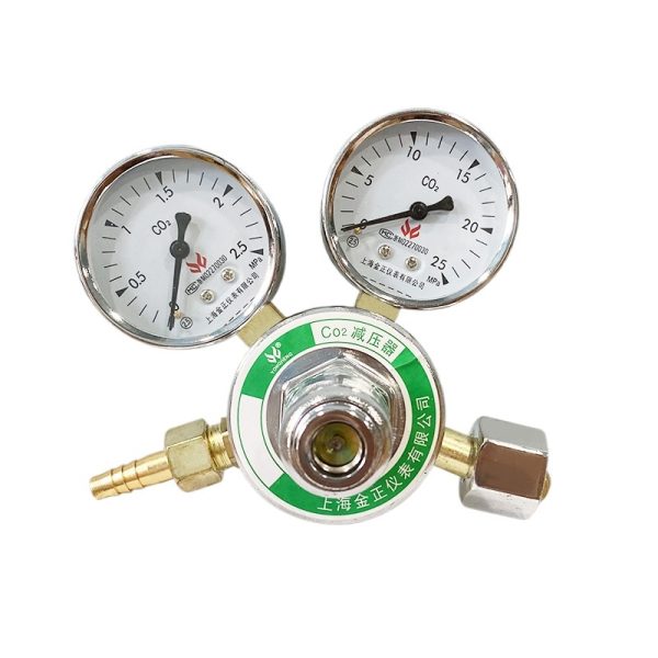 CO2 Gas Pressure Regulator Reducer for Cylinder Tank - Dual Gauge Meter for MIG/TIG Welding