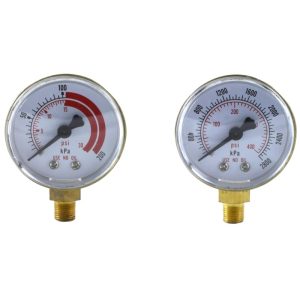 Oxygen Acetylene Pressure Gauges (0-200 PSI / 0-2800 PSI, Dual Scale) for Welding Cutting Regulators