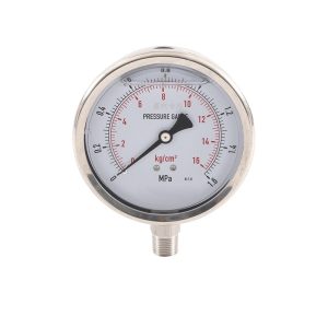 Durable Y100SS-A Pressure Gauge (100mm, 1.6 Accuracy, Stainless Steel) for Water & Hydraulic Systems, Replaces Standard Pipe Gauges