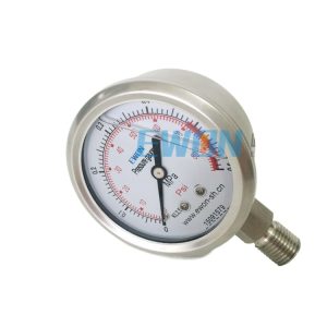 EWON Stainless Steel Pressure Gauge (0-0.4 MPa, 0-60 Psi, M14x1.5, Ø60mm) for HVAC Systems
