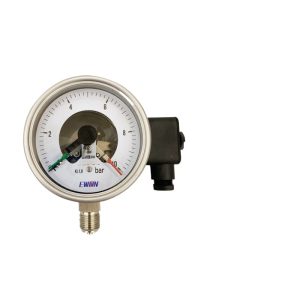 Stainless Steel Electrical Contact Pressure Gauge YXC-100H (KL1.6, 0-10 bar, -380V/30VA) for Upper/Lower Limit Control