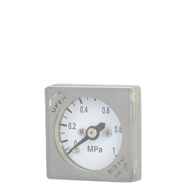 Pneumatic Pressure Regulator Square Gauge (0-1 MPa) for Air Source Filter, Micro Pressure Meter - Imej 2