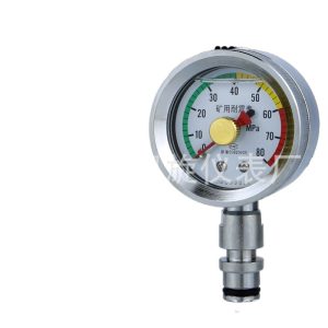 Mining Pressure Gauge Dual-Needle Shockproof (60mm Diameter, 80MPa) for Underground Coal Mining