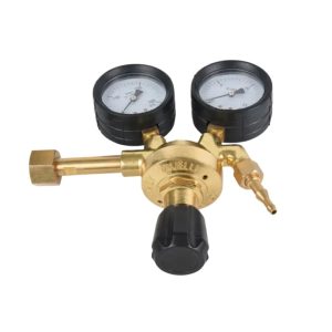 Nitrogen Regulator 2.5-25 MPa (300 bar) Double-Stage, Brass CO2 Regulating Gauge for Welding HVAC