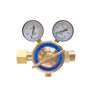 Oxygen Pipeline Gas Pressure Reducer Regulator (0-2.5 MPa / 0-25 MPa dual gauges, fully brass construction) for industrial gas systems