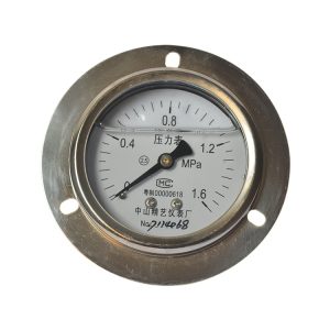精艺仪表 YBN60ZT Radial Pressure Gauge with Front Flange (0-1.6MPa, PT 1/4) for HVAC Systems