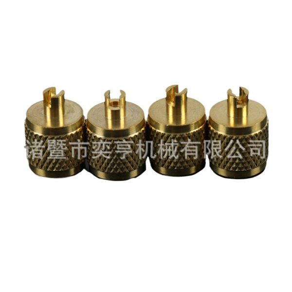 Brass Pin Type Valve Nut 1/4 Inch Refrigeration Charging Adapter for Refrigerator Air Conditioner