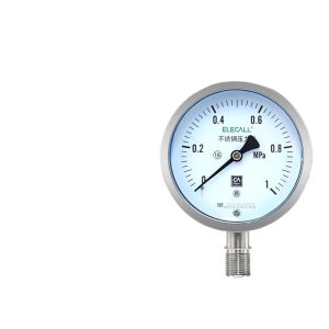 ELECALL Y-100BF Full Stainless Steel Pressure Gauge (M20*1.5, 0-1Mpa, 1.6% Accuracy) for HVAC Systems