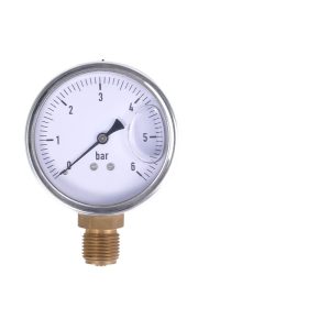Analog Pressure Gauge Oil Filled Bar Scale (0-6 Bar) for Industrial Steam Systems Replaces Standard Gauges