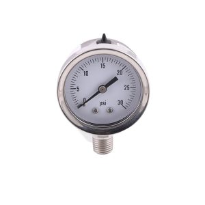 YN63SS 63mm Radial Oil-Filled Pressure Gauge (0-30 PSI) for HVAC Systems