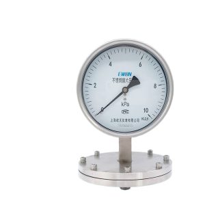 Stainless Steel Diaphragm Pressure Gauge YPF150H (150mm Diameter, -60 to 60 KPa, 1.6/2.5 Accuracy Class, Threaded Flange Connection) for Industrial Process Control