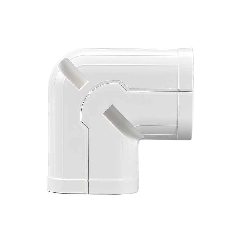 PVC Air Conditioner Line Set Cover Vertical Bend Elbow Corner (White, 111/133/115mm) for Mini Split HVAC Systems, Replaces Sunseeds WTG8065-E - Image 3