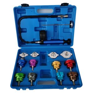 14-Piece Radiator Pressure Tester Kit with Pump and Adapters for Automotive Cooling System Leak Detection and Pressure Testing, Replaces OE Standards