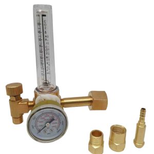Argon CO2 Gas Flow Meter Regulator with 25 PSI Gauge (0-4000 psi input, 0-50 SCFH CO2 MIX.CFH output) for Welding HVAC Systems Replaces Internal Thread Pressure Meter