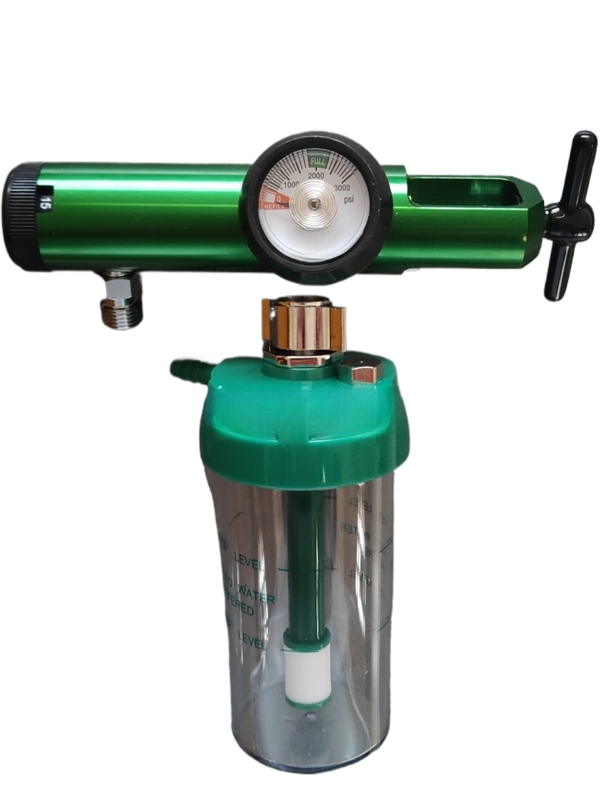 CGA870 Oxygen Regulator with Humidifier Bottle for Medical Gas Supply - Image 3