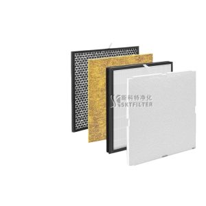 Replacement Air Purifier Filter Black HEPA + Honeycomb + Yellow Composite (382x365x24mm + 378x360x9mm) for Rabbit Air MinusA2 SPA-700A SPA-780 Replaces SKTFILTER