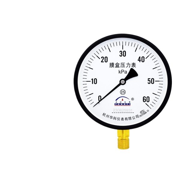 Huake Yongyi YE150 Radial Diaphragm Pressure Gauge 0-60kPa for Water Oil Gas HVAC Systems, Replaces 230825931