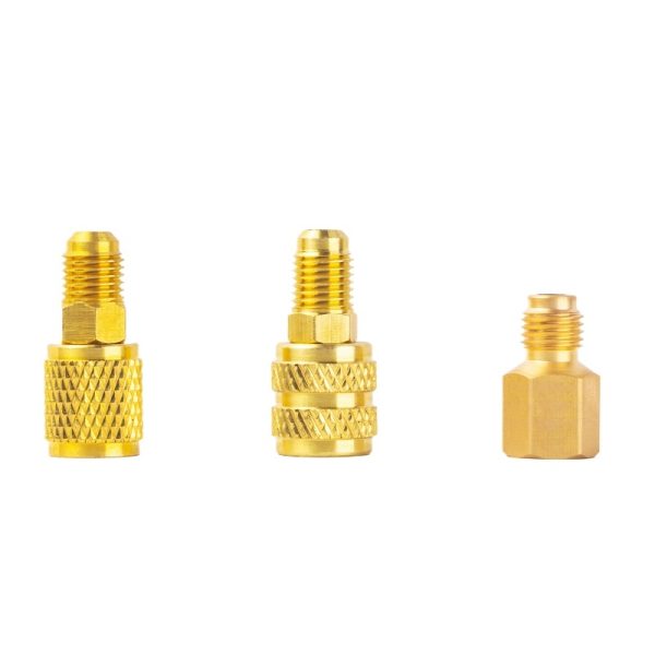 HVAC R22 to R410A Refrigerant Adapter 1/4" Male to 5/16" Female 90 Degree Brass Fitting for Mini Split System