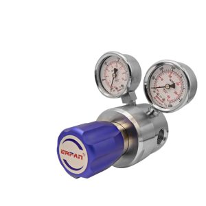 ERFAN R21L 316L Stainless Steel High Flow Pressure Regulator (CV=1.0, 2.5 MPa Outlet) for O2, N2, H2, He, Air, Ar, CO2, C2H2 Gases, Replaces EF-R21L-4P