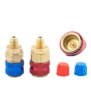 R134a Straight Quick Coupler QC-12 High/Low Pressure Fluorine Charging Connector for Car AC System