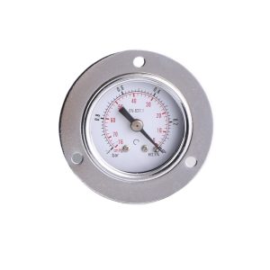 Silver Iron Case Copper Joint Pressure Gauge 40mm Ordinary Vacuum Pressure Gauge with Plated Front Flange Axial Pressure Gauge