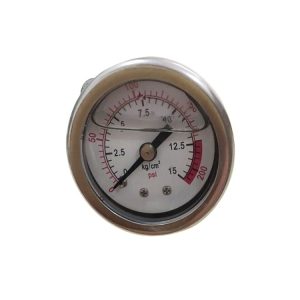 Stainless Steel Pressure Gauge YBN40Z 15KG 1/8NPT Axial Back Mount for Industrial System