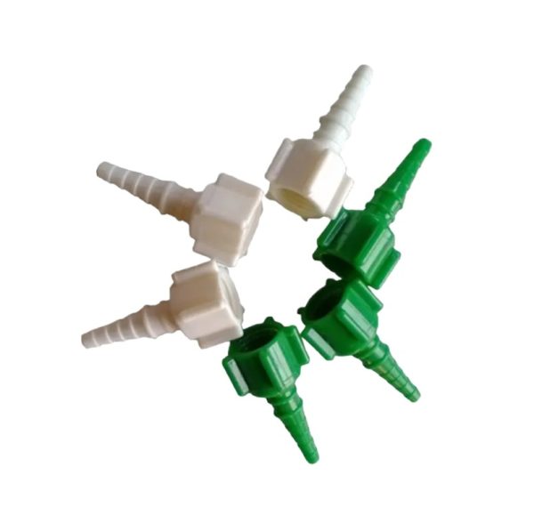 Medical Gas Flowmeter Swivel Connector Barbed Fitting for Oxygen Inhalers 9/16 Thread