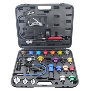 Automotive Radiator Pressure Tester Kit (28-Piece) with Vacuum Cooling System Purge & Refill Tool for Leak Detection and Antifreeze Change