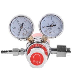 Provov YQT-341 Electric Heated CO2 Pressure Reducer Regulator (36V/220V, All-Copper, Dual Gauge) for CO2 Gas Systems
