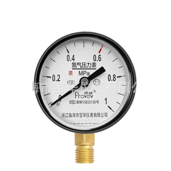 Y-60 Nitrogen Pressure Gauge (0.1-25 MPa, 2.5 Accuracy Class) with Brass Connector for HVAC Systems - รูปภาพ 2