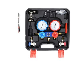 Automotive AC Manifold Gauge Set R134a with Pressure Gauges for Car Air Conditioning Refrigerant Charging and Recharging