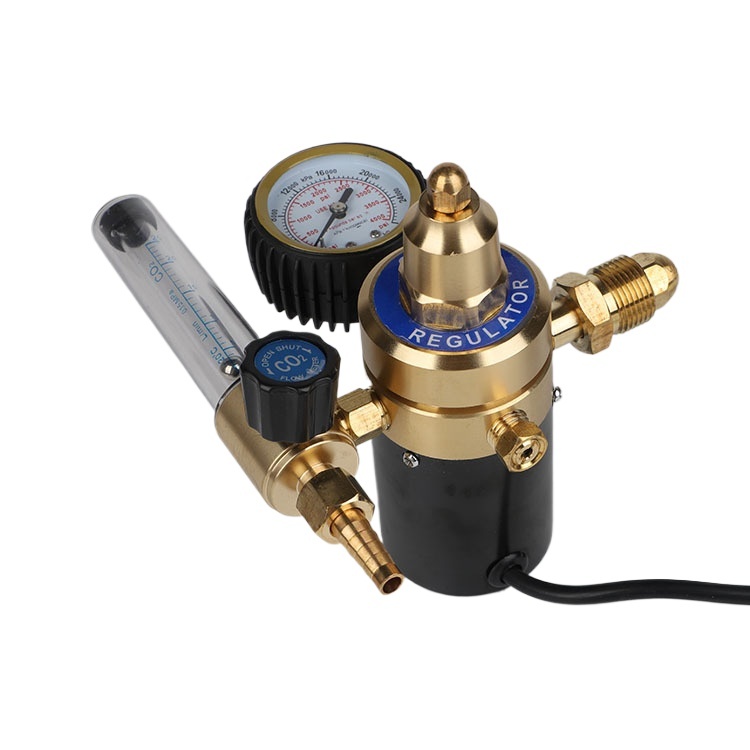 Full Copper CO2 Argon Gas Pressure Reducer Regulator Flowmeter for MIG TIG Welding - Image 3