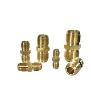 Brass Copper Aluminum Pipe Coupling Union Fittings (1/4" 3/8" 1/2" 5/8" 3/4" 7/8" Thread) for HVAC AC Refrigeration System