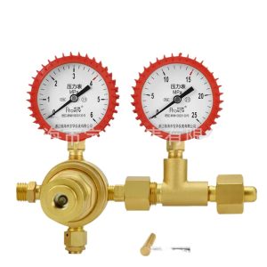High Pressure Pure Copper Nitrogen Pressure Reducer Valve (6 MPa Pressure Gauge) for Refrigeration HVAC System Leak Testing