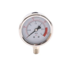 Y63L-A Shake-proof Electroplated Pressure Gauge (0-400 PSI / 0-4 MPa, 63mm Dial) for Water Oil Air Pressure Systems, Replaces Y63L-A