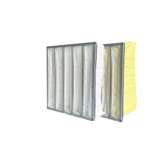 Non-woven Bag Air Filter Media F6 Pocket Air Filter Element Air Purification Filter with Aluminum Frame for HVAC Systems