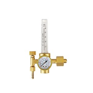 Brass Argon CO2 Mixed Gas Regulator Single-Stage Pressure Reducer with Flow Meter 0-25 L/min for Welding