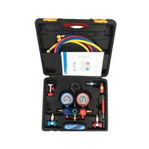 Refrigerant Manifold Gauge Set (0-200PSI, 1.2 Accuracy, 1/8NPT, 70mm) for HVAC AC Refrigeration Charging & Diagnostics