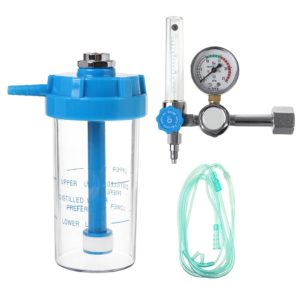 Medical Oxygen Regulator with Flow Meter & Humidifier Bubble Bottle (0-25 MPa, 1-10L/min) for Oxygen Cylinders