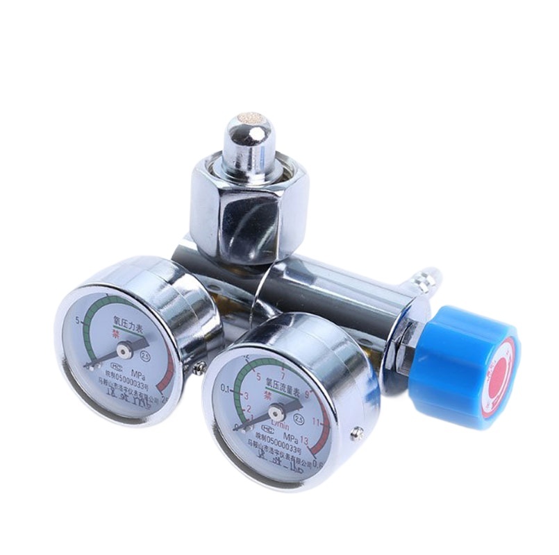 Oxygen Pressure Regulator QF-2 Dual Gauge (0-25MPa Pressure / 0-0.6MPa Flow) for Oxygen Cylinder Tank - Image 2