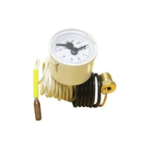 Capillary Thermometer Pressure Gauge 40mm Dial 0-4 Bar 0-120°C for Boiler Systems
