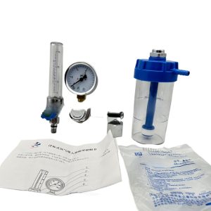 Oxygen Inhaler Flowmeter Regulator with Pressure Gauge and Humidifier Bottle for Medical Home Use JH-F01