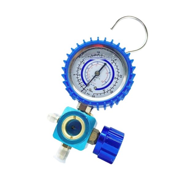 Single Manifold Gauge Kit with Sight Glass for R22 R410a R134a, 35kg Pressure, Aluminum Body, Metal Handwheel for HVAC - Изображение 3