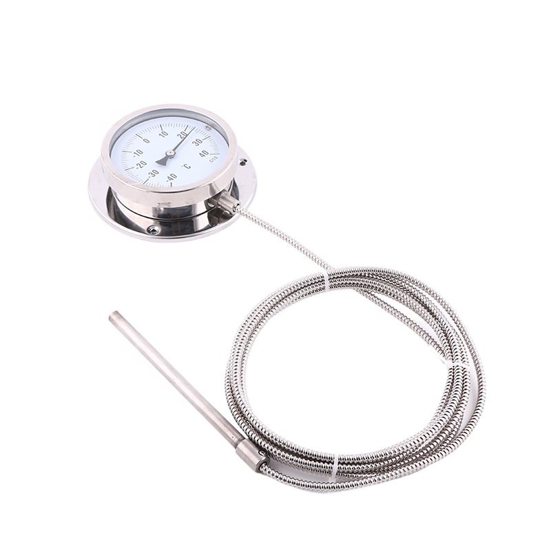 Industrial Pressure Type Temperature Gauge with Capillary Tube 100mm Radial Full Steel for HVAC Systems - Image 3