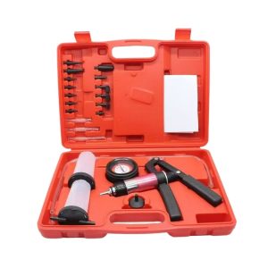 Automotive Vacuum Pump & Brake Bleeder Kit with Pressure Gauge for Car Maintenance