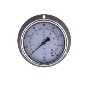 YN100ZC 100mm Axial Full Steel Oil-Filled Diaphragm Pressure Gauge with Stainless Steel Case and Three-Hole Front Flange