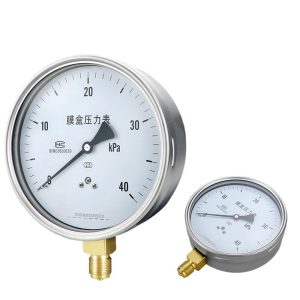 Membrane Box Pressure Gauge YE150 Stainless Steel Micro Pressure Positive Negative Vacuum KPa Meter for Natural Gas Pressure Measurement