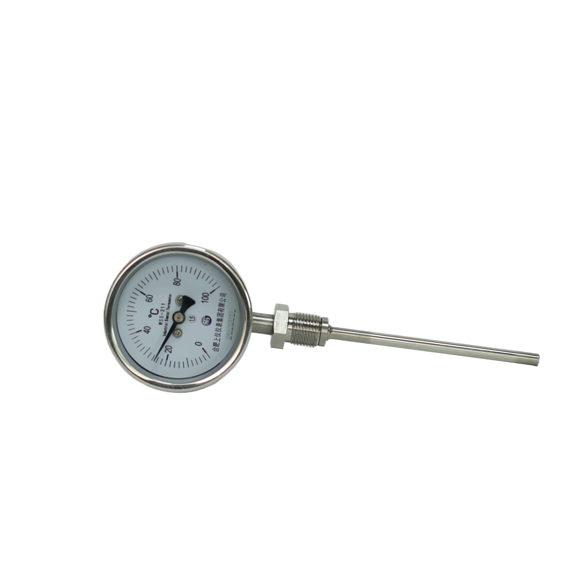 Bimetal Thermometer WSS-311 Industrial Temperature Gauge with 304 Stainless Steel Probe for HVAC Systems - Image 3