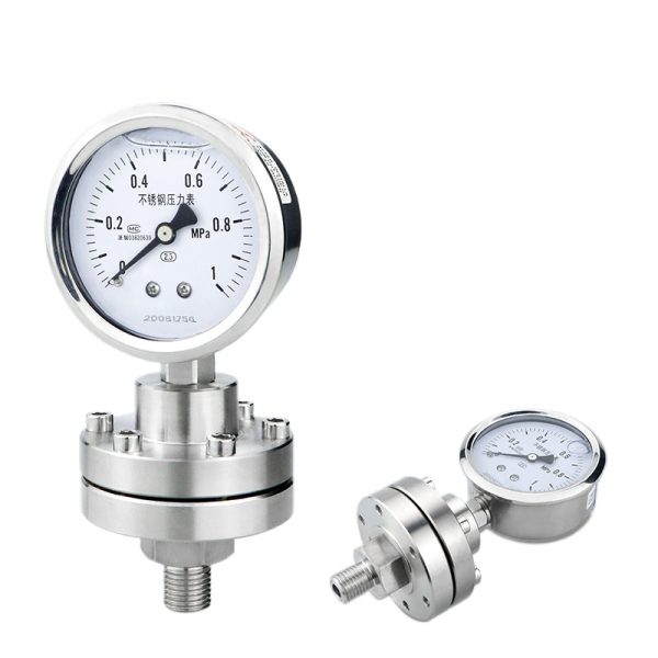 Diaphragm Pressure Gauge YTP60BF Stainless Steel 304 316L Membrane Anti-clogging Corrosion Resistant M14*1.5 for Water Gas Oil Liquid HVAC Systems